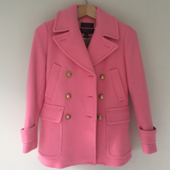 ❌SOLD❌J.Crew Pink Stadium Majesty pea coat 000P - Picture 2 of 7
